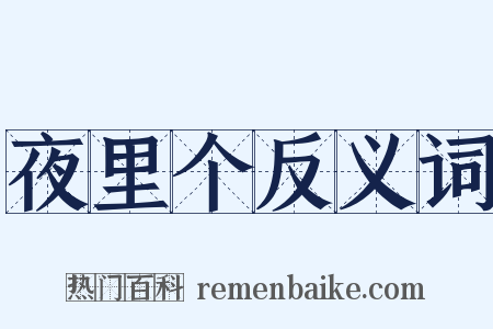 夜里个反义词是什么意思的图片